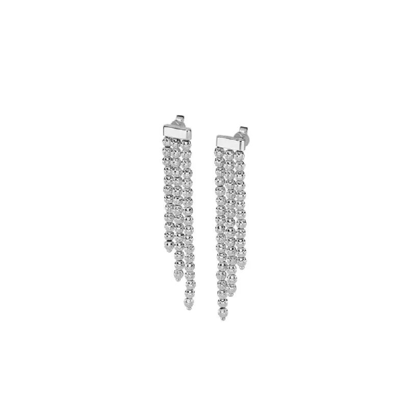 Bead braid earrings-Desmos Crystal Drop 3 Row Earrings