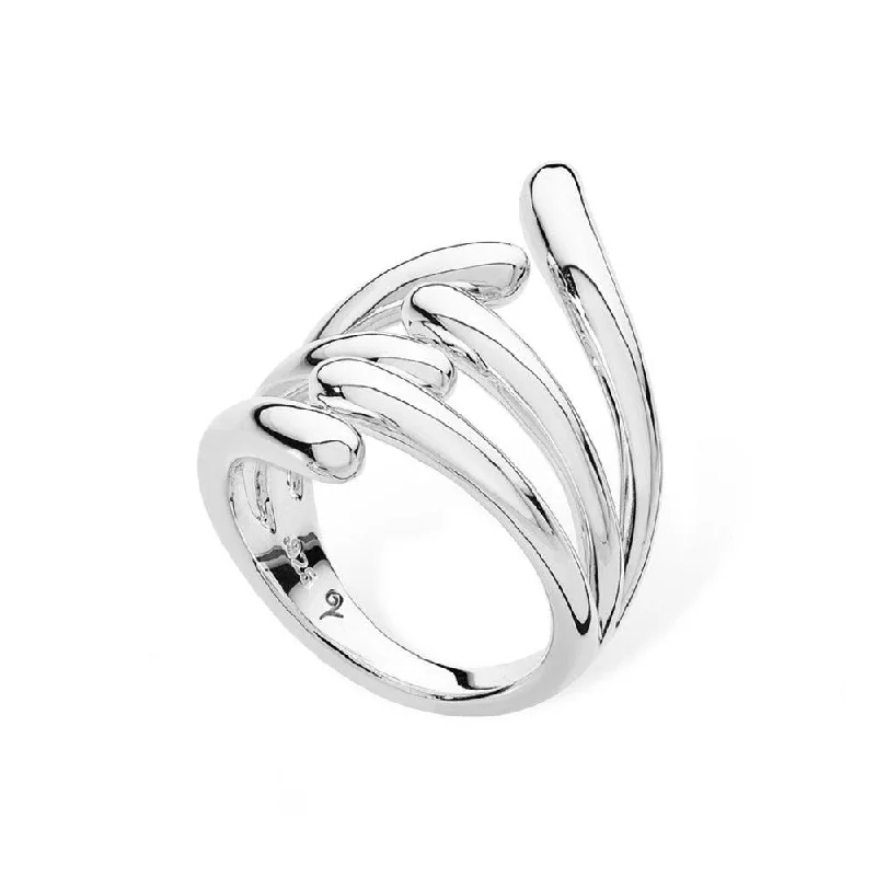 Quirky design rings-Silver 6 Drop Ring