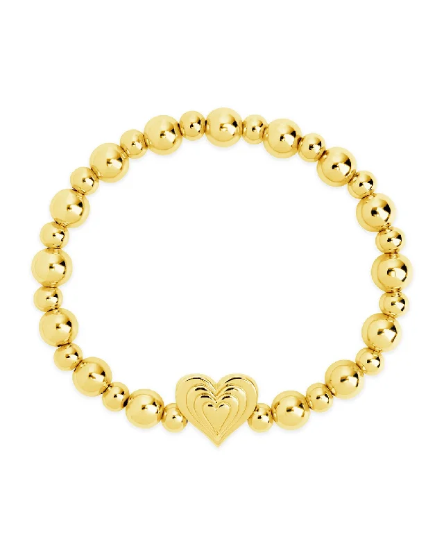 Cultured pearl bangles-Beating Heart Beaded Bracelet