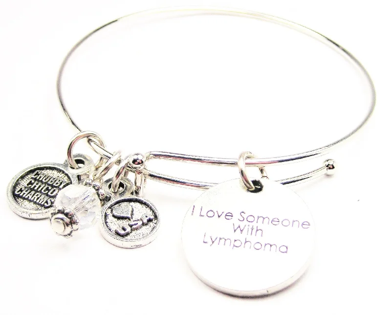 Worn clasp bangles-I Love Someone With Lymphoma Expandable Bangle Bracelet