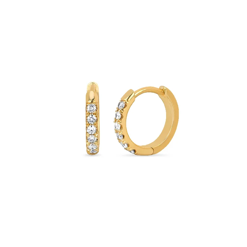 Flat gem earrings-Diamond Goddess Hoop | Ready to Ship