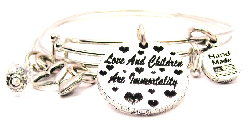 Mystic eye bangles-Love And Children Are Immortality Expandable Bangle Bracelet Set