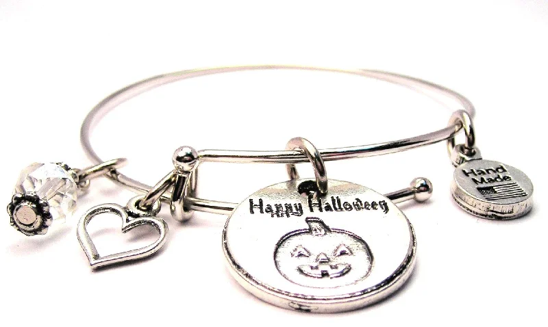 Tide pattern bangles-Happy Halloween With Pumpkin Bangle Bracelet