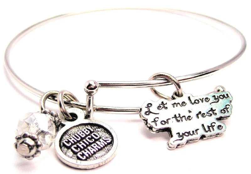 Cosmic glow bangles-Let Me Love You For The Rest Of Your Life Expandable Bangle Bracelet