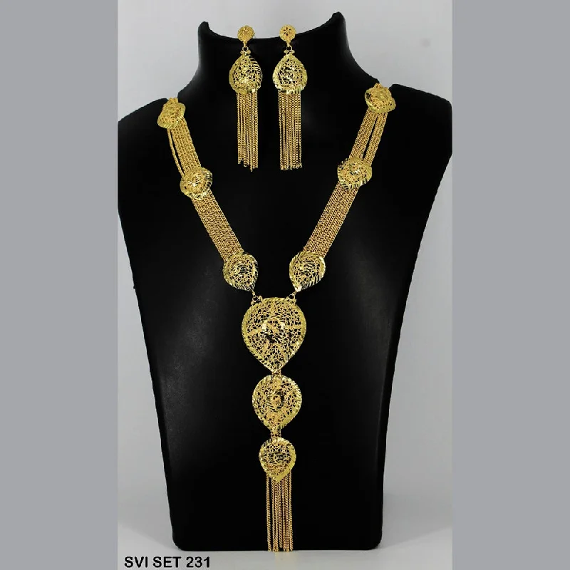 Secure clasp necklaces-Mahavir Forming Gold Necklace Set - SVI SET 231