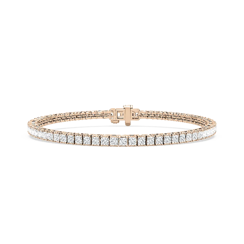 Topaz stone bangles-Classic Princess Cut Tennis Bracelet