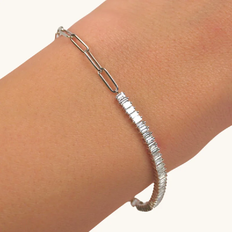 Radiant star bangles-Lab Diamond Linked Up Chain Bracelet