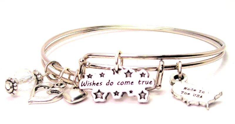 Citrine bangles-Wishes Do Come True Expandable Bangle Bracelet Set