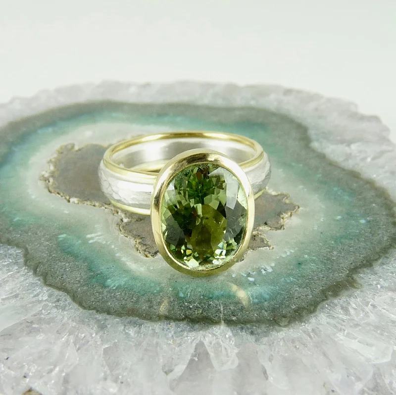 Spirit eye rings-Mint Tourmaline Ring