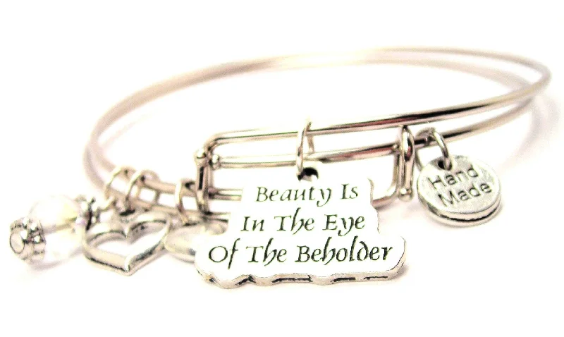 Spirit charm bangles-Beauty Is In The Eye Of The Beholder Expandable Bangle Bracelet Set