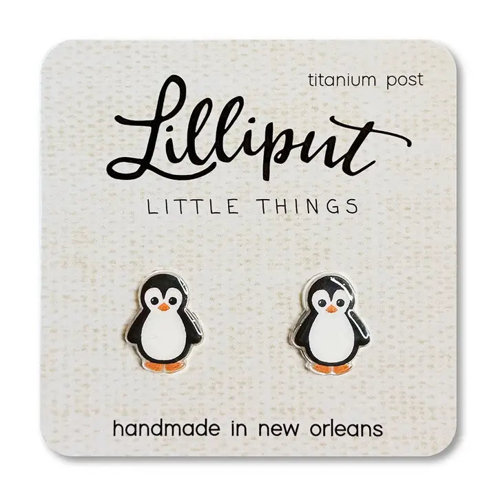 Astro charm earrings-Lilliput Little Things Penguin Earrings