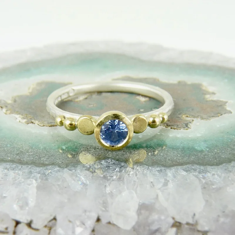 Woven cord rings-Sapphire Granulation Ring