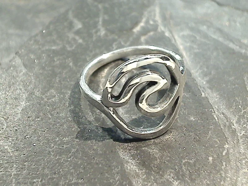 Small stack rings-Size 6.5 Sterling Silver Wave Ring