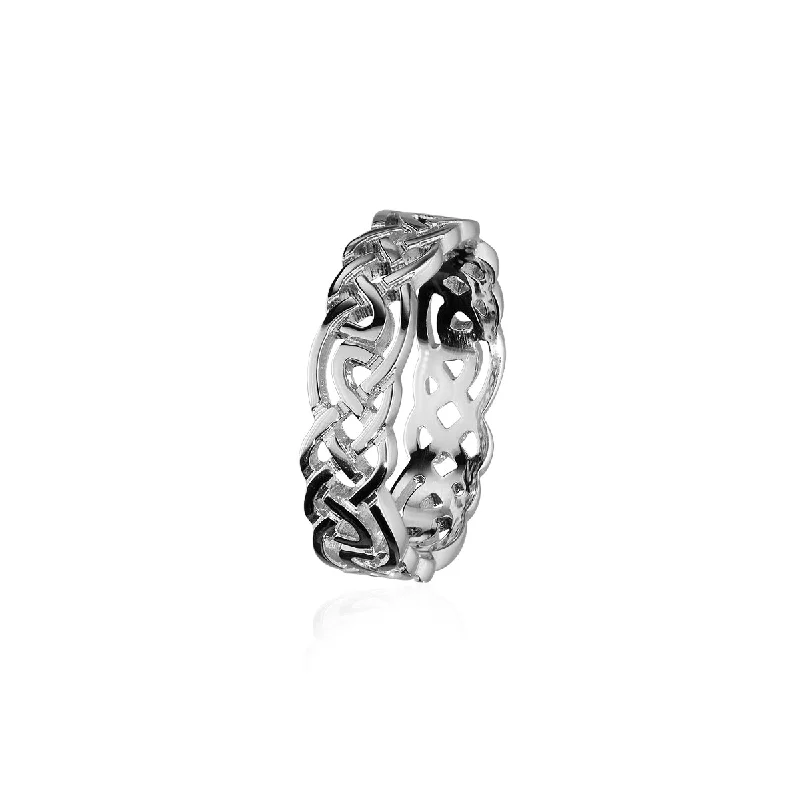 Rustic cameo rings-Celtic Silver Ring R129