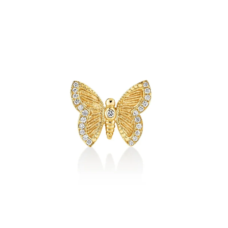 High gloss earrings-Butterfly Diamond Stud | Ready to Ship