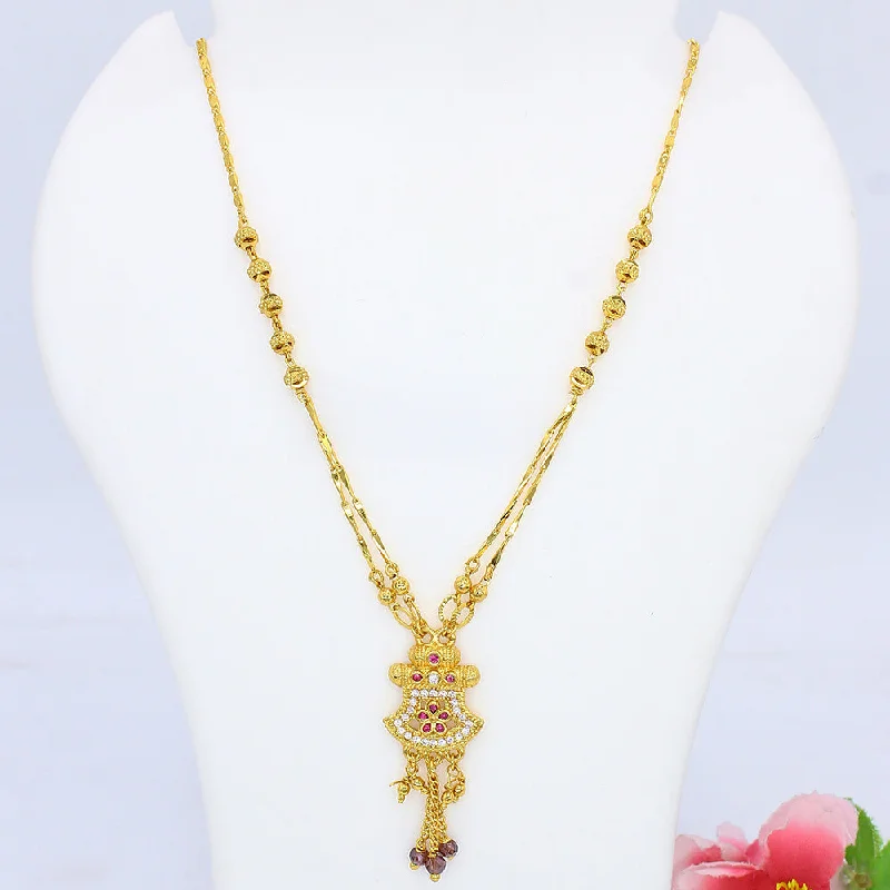 Bold cross necklaces-Mahavir Gold Plated Necklace (Assorted Design)