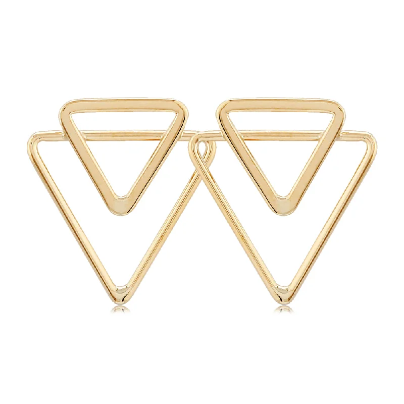 Trekker braid earrings-14k Double Triangle Earrings