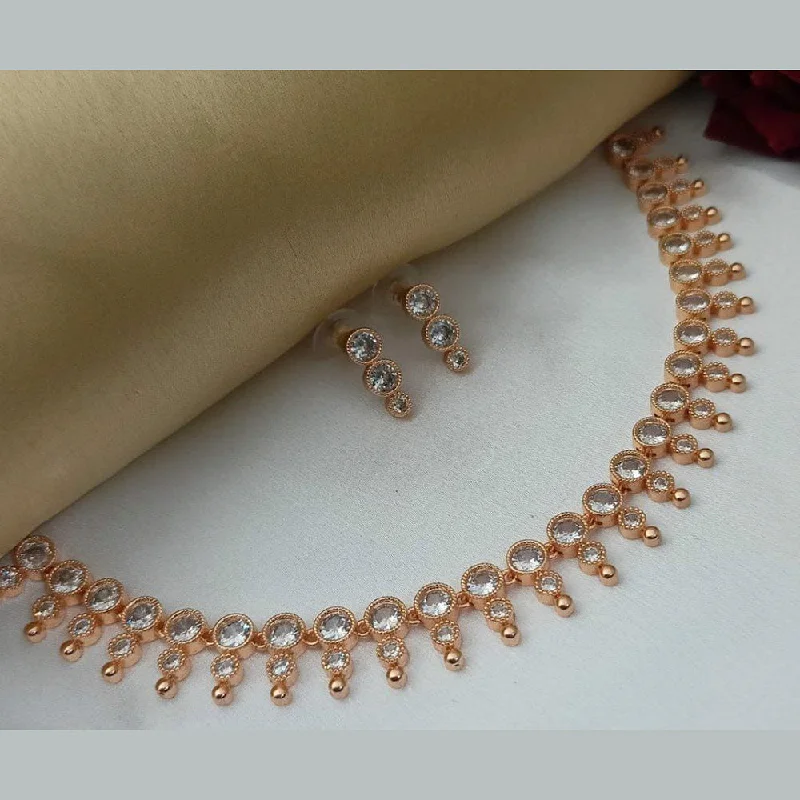 Pure crystal necklaces-Manisha Jewellery Rose Gold Plated Necklace Set