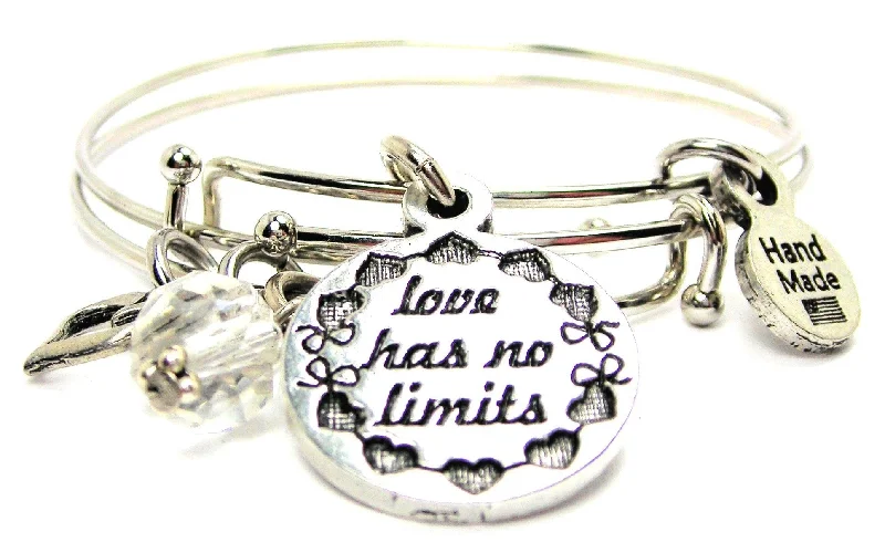 Wide geometric bangles-Love Has No Limits Circle Expandable Bangle Bracelet Set