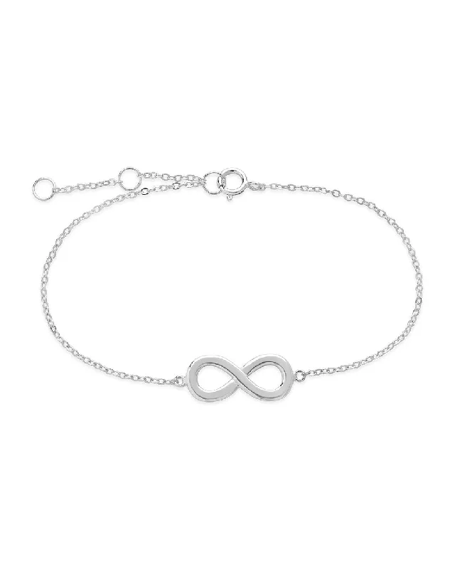 Owl motif bangles-Sterling Silver Delicate Infinity Bracelet