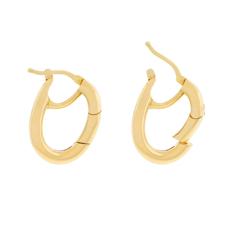 Dual-tone gem earrings-Gold Carabiner Earring