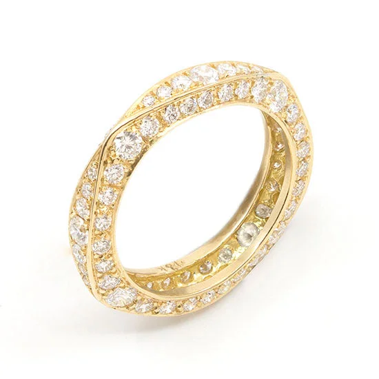 Sapphire gem rings-Diamond Keshet Ring in Yellow Gold