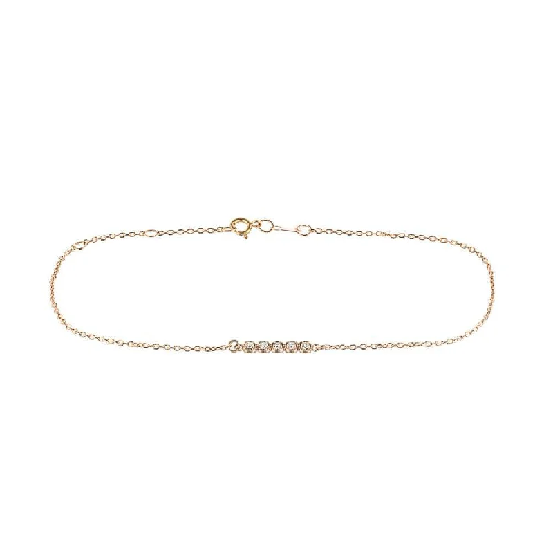 Open frame bangles-5 Stone Diamond Bar Bracelet