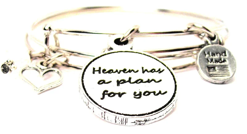 Smooth link bangles-Heaven Has A Plan For You Expandable Bangle Bracelet Set