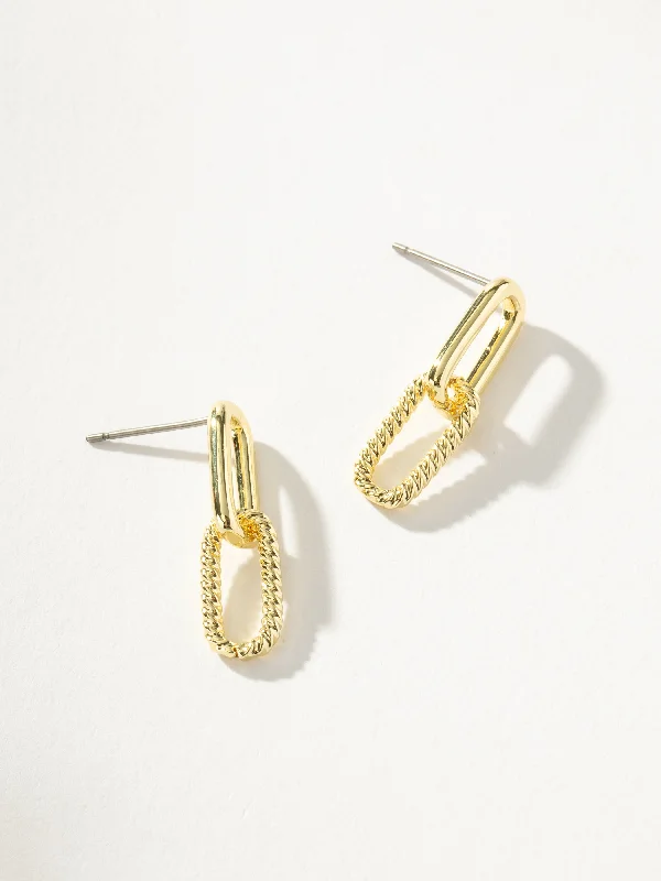 Citrine earrings-Linked Chain Earrings