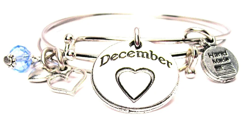 Luxe stone bangles-December Circle Expandable Bangle Bracelet Set