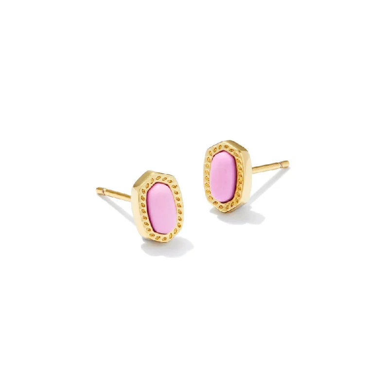 Thick hoop earrings-Kendra Scott Mini Ellie Stud Earrings - Gold Fucshia Magnesite