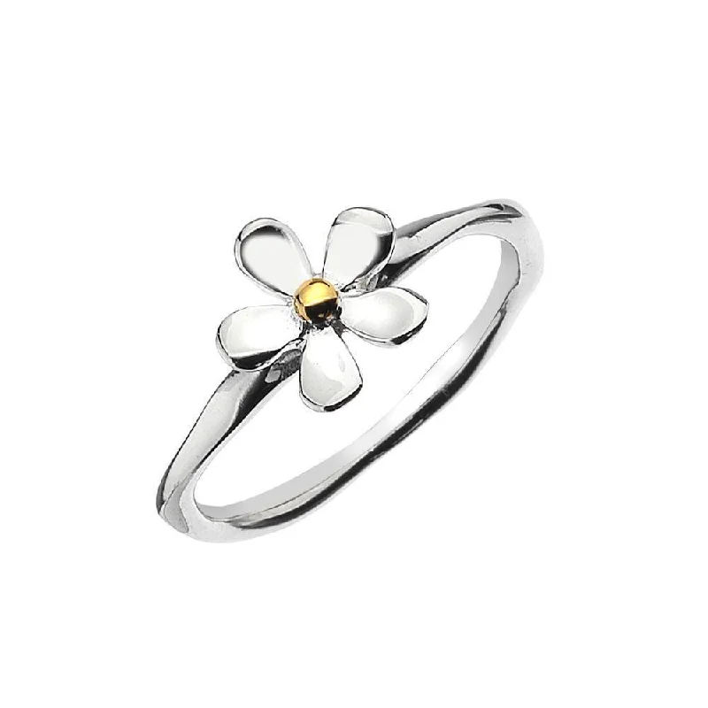 Tiny heart rings-Sea Gems Sterling Silver Daisy Flower Ring