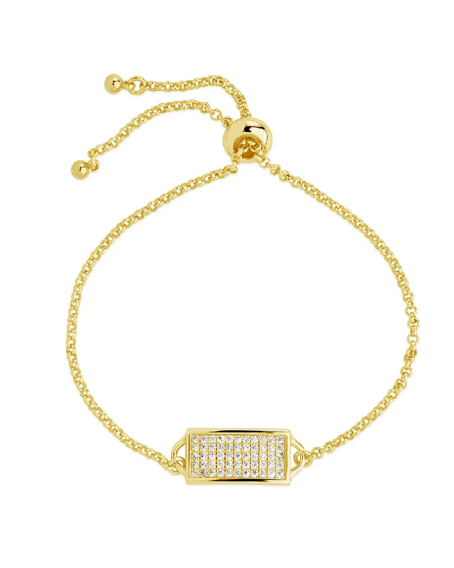 Bead row bangles-Jayne CZ Bolo Bracelet