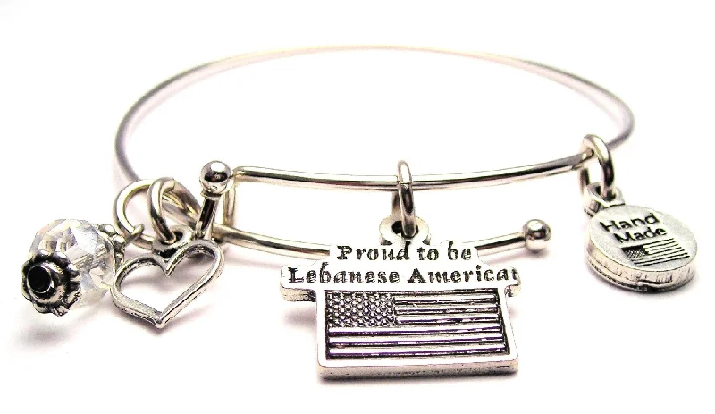 Flat twist bangles-Proud To Be Lebanese American Expandable Bangle Bracelet