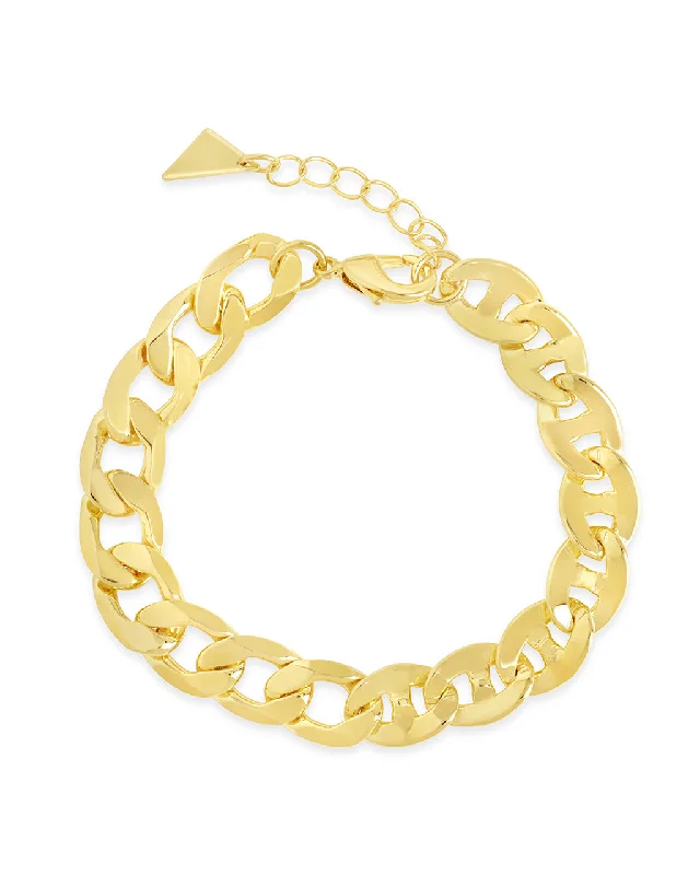 Wide gold bangles-Whitley Chain Bracelet