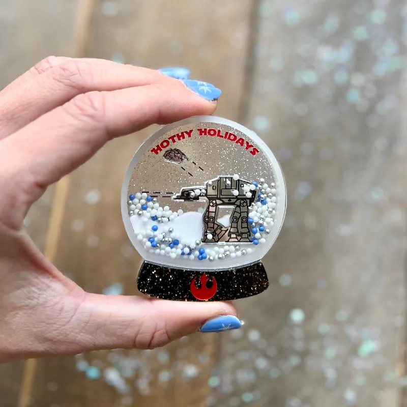 Bold druzy brooch-Imperfect snow globe for Joanna