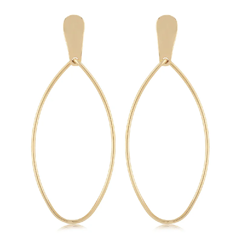 Topaz earrings-14k Gold Oval Drop Earrings