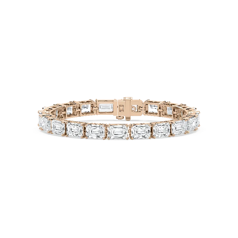 Oval charm bangles-Astor Emerald Cut Tennis Bracelet