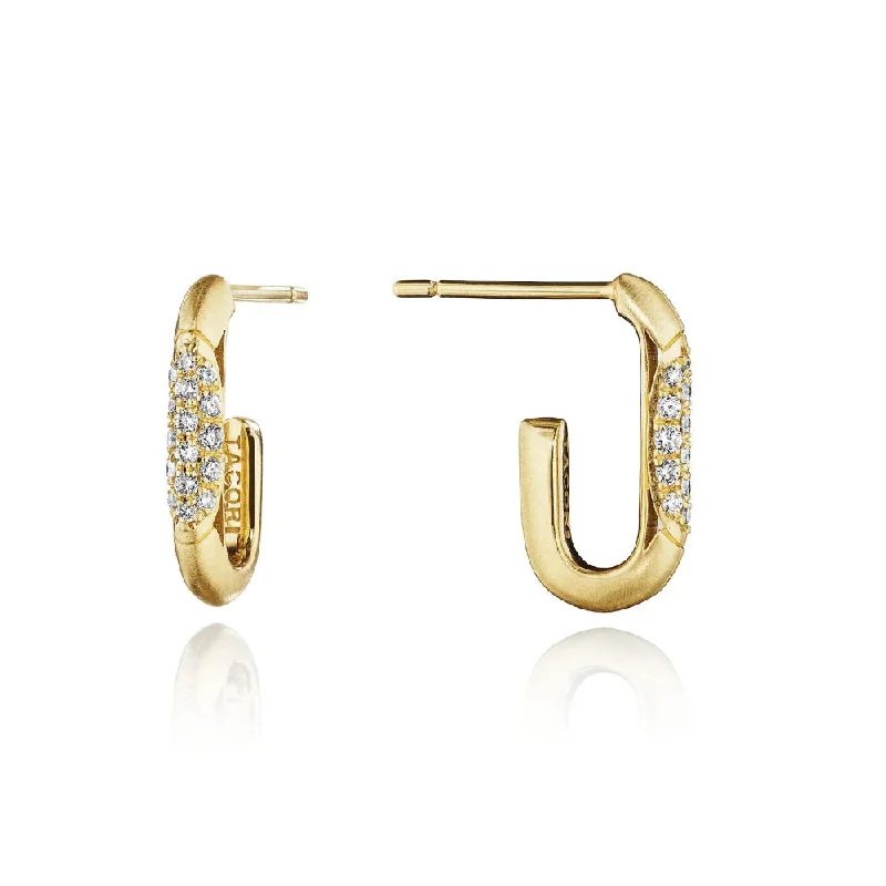 Pure star earrings-Tacori 18k Crescent Satin Single Link Earrings