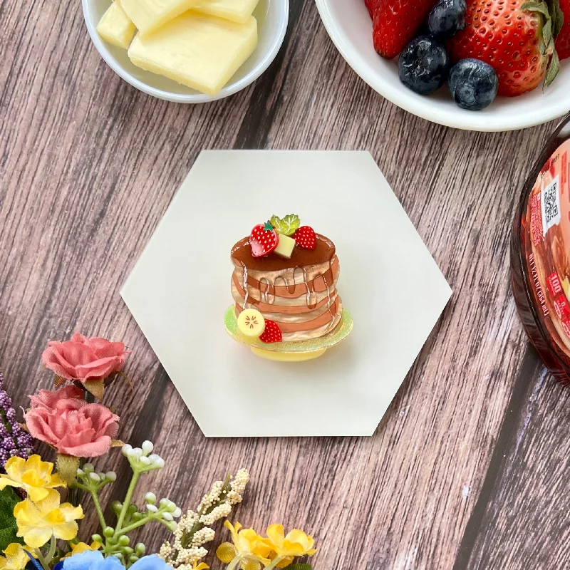 Spinel stone brooch-Strawberry Banana Pancake Brooch