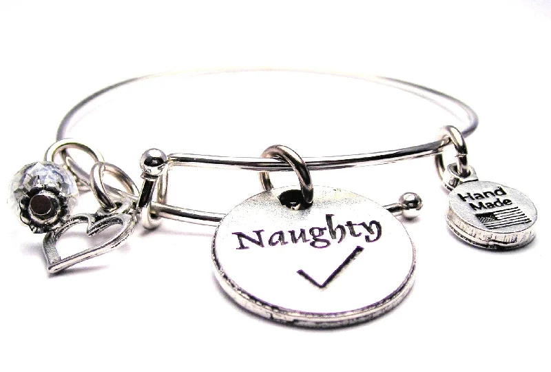 Fiber edge bangles-Naughty Circle Expandable Bangle Bracelet