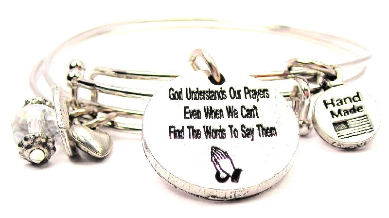 Ethnic weave bangles-God Understands Our Prayers Even When We Cant Find The Words To Say Them Expandable Bangle Bracelet Set