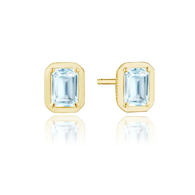 Trekker charm earrings-Tacori Allure Emerald Sky Blue Topaz Stud Earrings