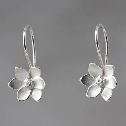 Tide theme earrings-Magnolia Sterling Silver Loop Earrings