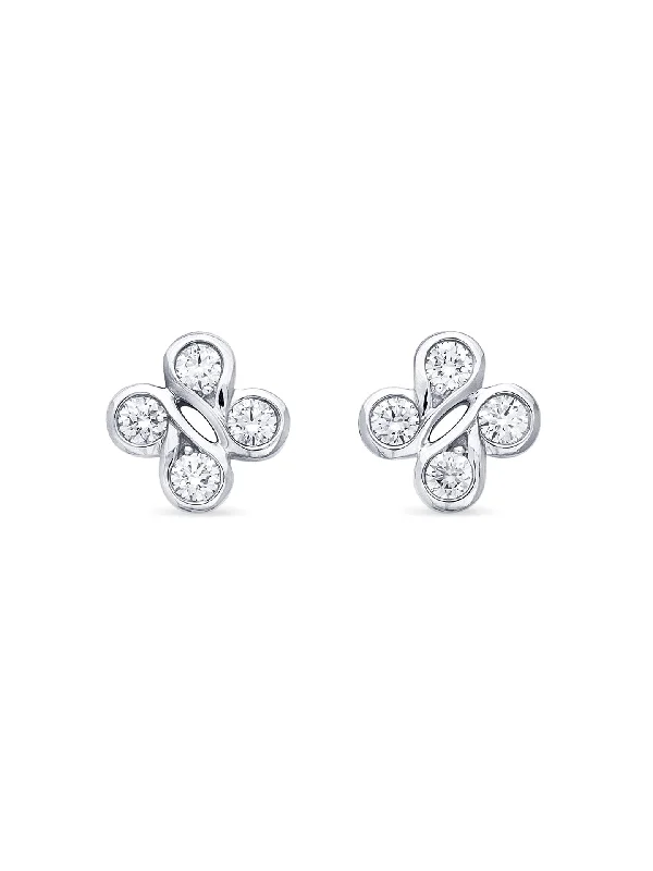 Polished art earrings-Be Boodles White Gold Stud Earrings