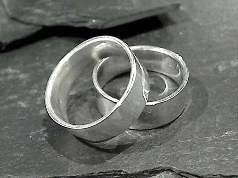 Tiny wing rings-Size 13.5 Sterling 7.5mm x 1.25mm Ring