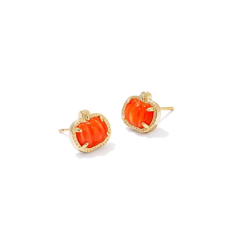 Leaf charm earrings-Kendra Scott Pumpkin Stud Earrings