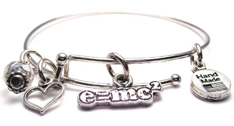 Loop charm bangles-E=Mc2 Bangle Bracelet