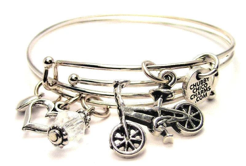 Raven feather bangles-BMX Bike Expandable Bangle Bracelet Set