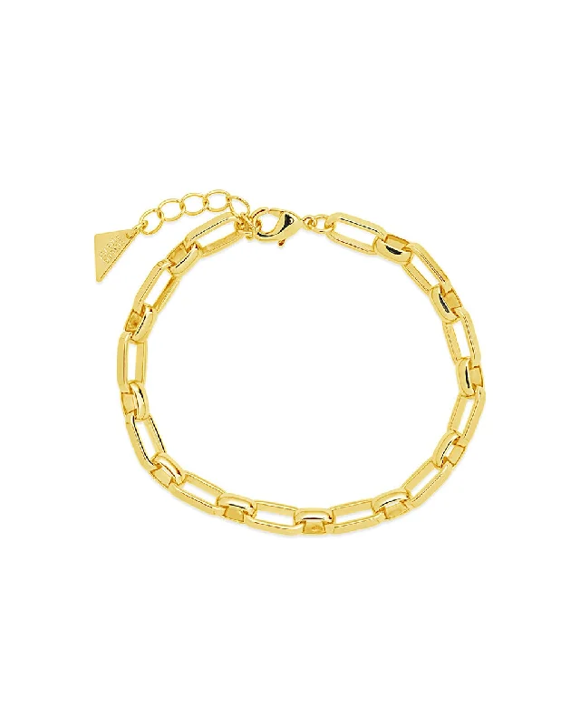 Thin filigree bangles-Isla Polished Chain Bracelet